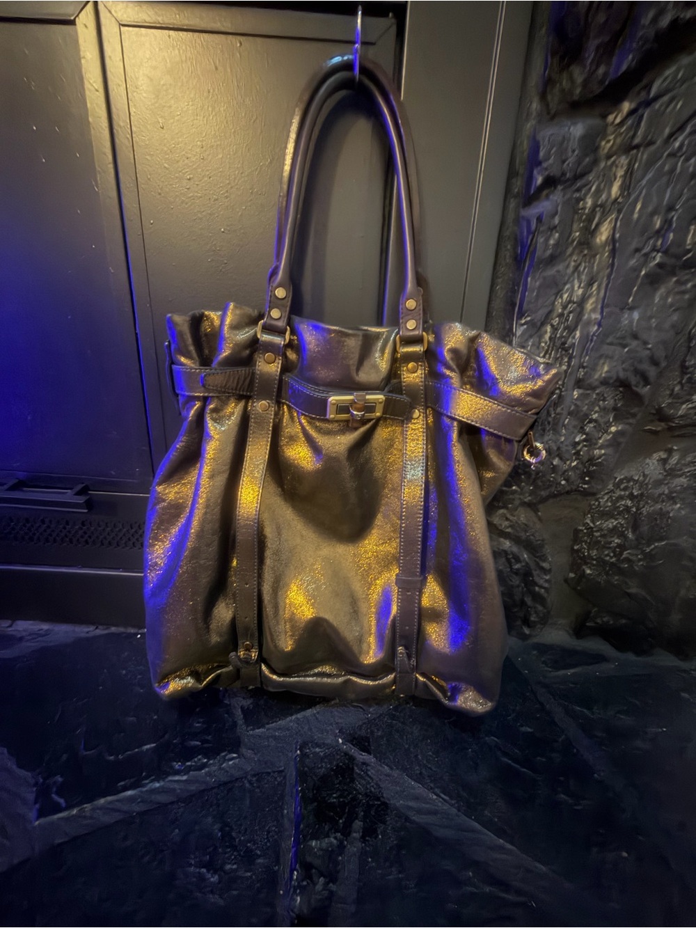 Lanvin Kentucky Bronze Leather Tote